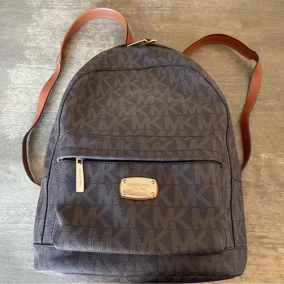 Michael Kors Dark Brown Monogram large Backpack - Picture 4 of 16